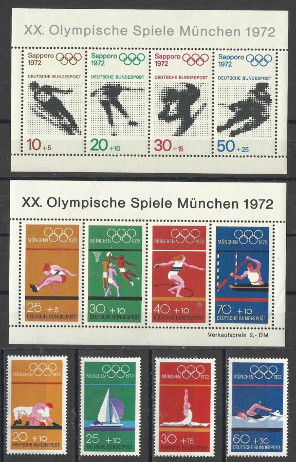 Продам марки Германии  1972 Спорт ОИ