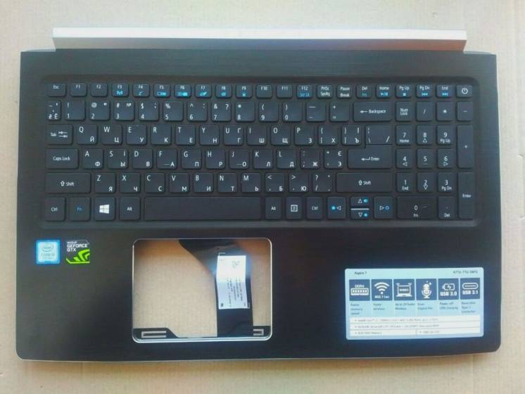 Клавиатура верхняя панель для Acer Aspire 7, LV5P_A51BWL.