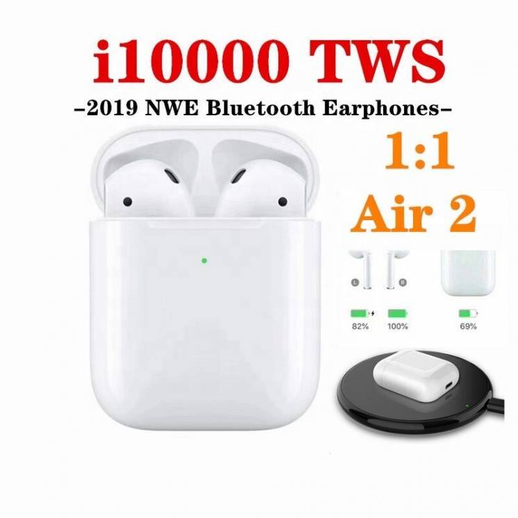 NEW Airpods 2 i10000 ORIGINAL TWS Найкращі Бездротові навушники i30