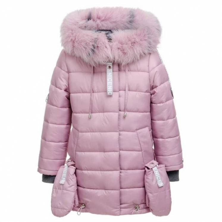 Зимняя курточка для девочки Варежки ( розовая)