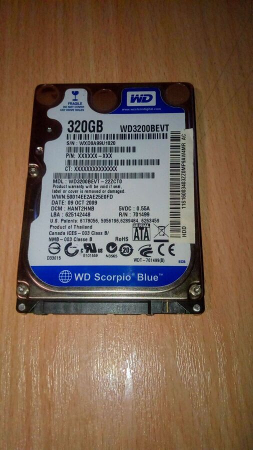 Жесткий диск для ноутбука WD 320GB 2.5