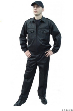 Костюм охранника черный, куртка и брюки для охраны