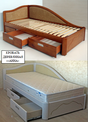 Кровать деревянная для детской комнаты из массива ясеня (дуба, ольхи)
