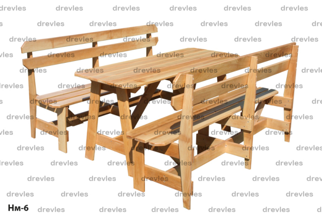 Набор мебели из дерева для сада, в беседку, на террасу / Код: Нм-6