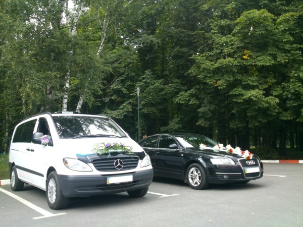 Заказ авто на свадьбу без посредников Audi A6, Mercedes Vito 8 мест.