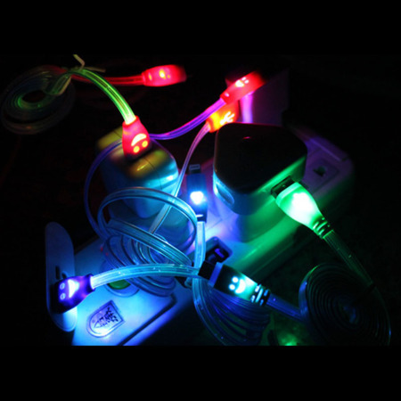USB microUSB кабель 10 цветов светящийся LED зарядка