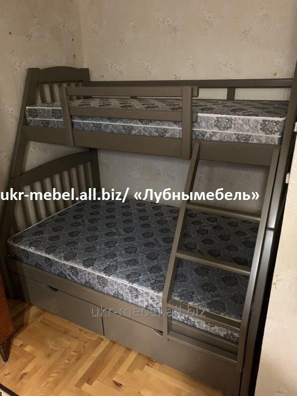 Кровать двухъярусная деревянная Каспер, двоярусне (двоповерхове) ліжко
