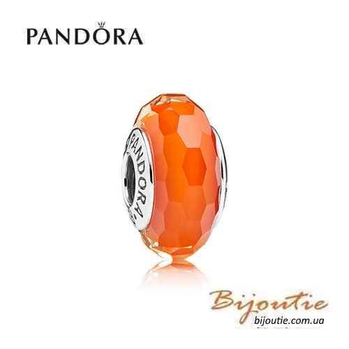 Оригинал Pandora шарм оранжевое мурано 791626 серебро 925 Пандора