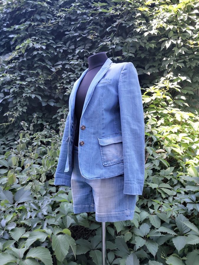 Джинсовый костюм Massimo Dutti Массимо Дутти, пиджак и шорты.