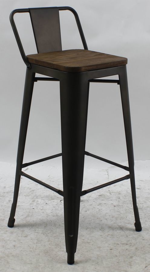 Высокий барный стул Толикс Низкий Вуд, H-76см (Tolix Low Wood, H-76cm)
