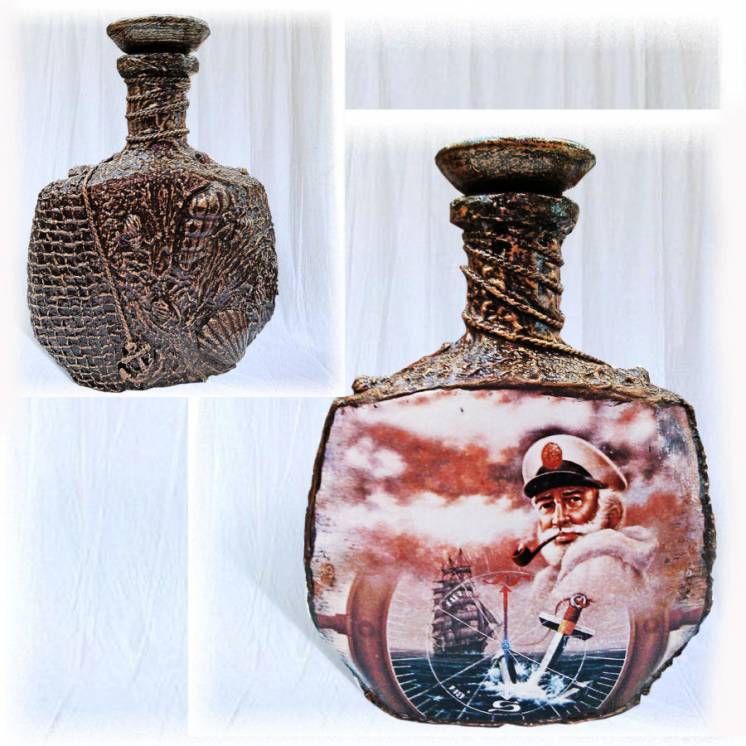 Оформление бутылки в морском стиле, морские сувениры, подарок моряку
