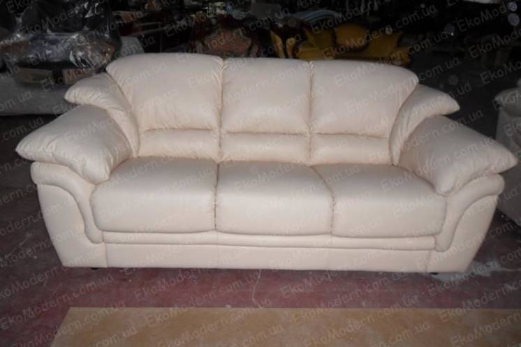 Кожаный мягкий диван лондон с пышными подушками. новый.
