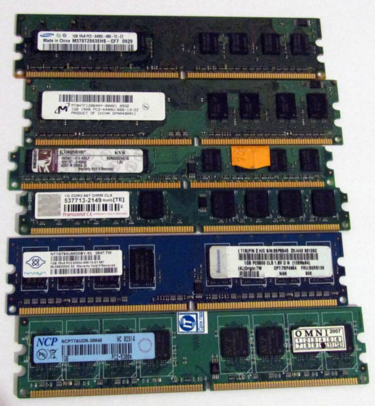 Память DDR-2 1GB 667-800 MHz (PC2-5300/6400)