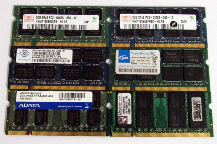 Память SODIMM для ноутбуков/нетбуков DDR2 2GB (667-800 MHz)