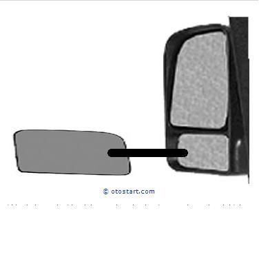 Стекло (вкладыш) зеркала нижнее левое/правое Ford Connect