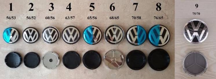 VW новые колпачки (заглушки) для легкосплавных дисков