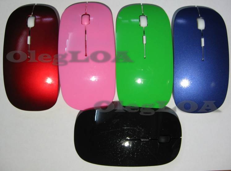 Беспроводная оптическая мышь мышка ультратонкая в стиле Apple, 6цветов