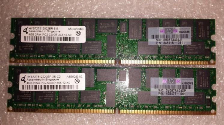 4GB DDR2 PC2-3200R ECC Registered  память для серверов