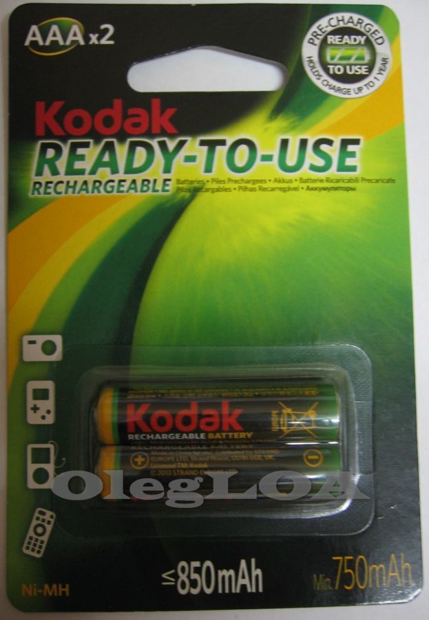 Аккумуляторы Kodak LSD 850(750)mah AAA низкий саморазряд как Eneloop