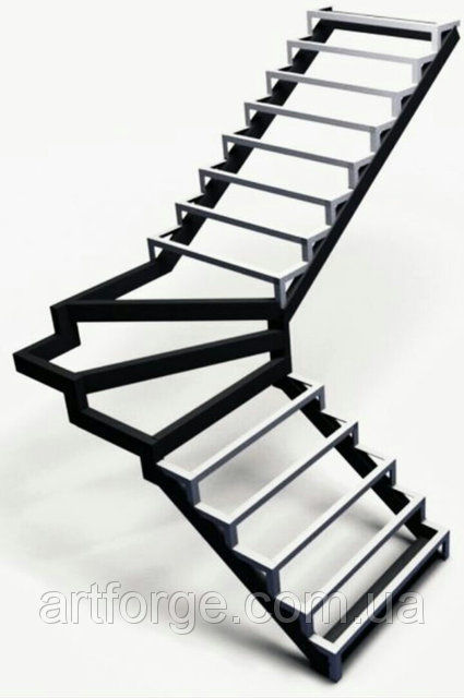 Каркасы лестниц с прямыми, забежными, комбинированными ступениями.