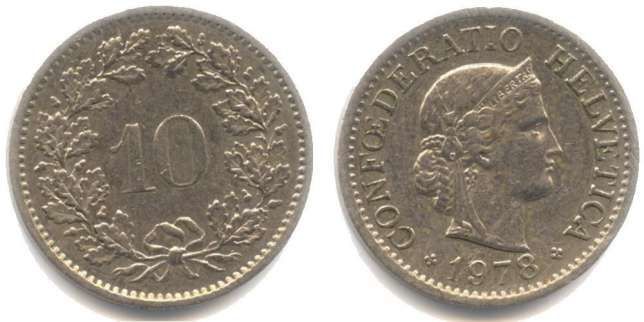10 раппен Швейцария 1978