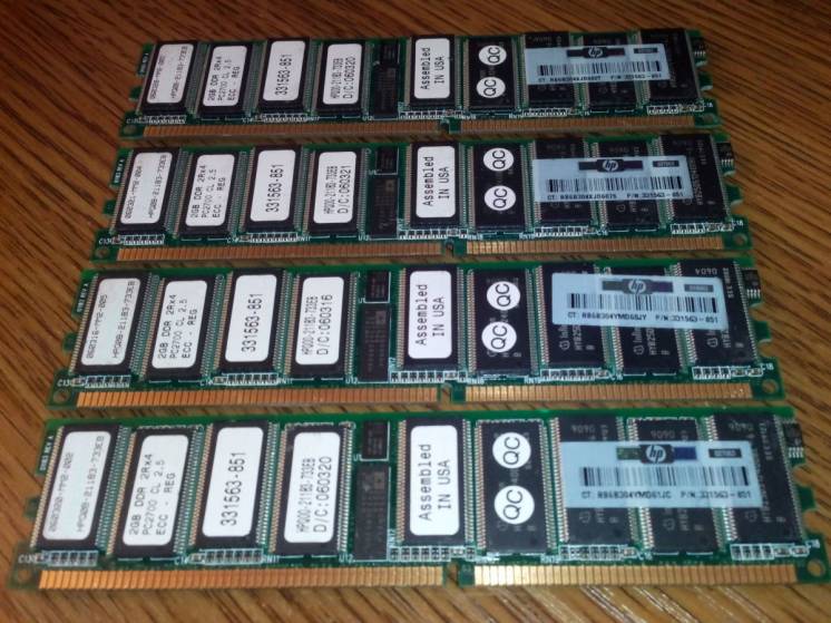 Cерверная память DDR1, DDR2, DDR3, FB-DIMM, ECC Reg, 1Gb, 2Gb, 4Gb