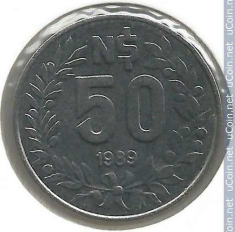 Уругвай 50 новых песо, 1989