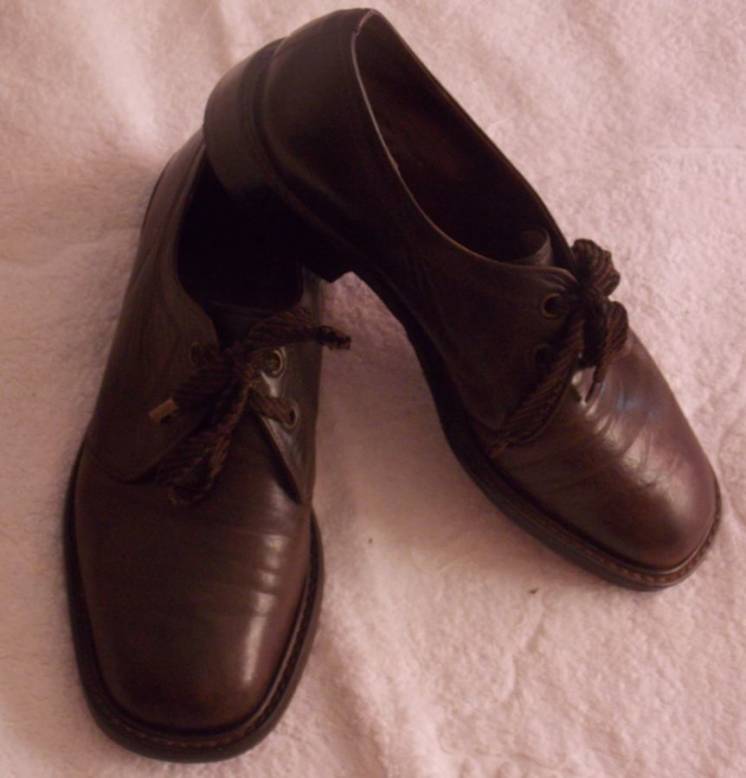 Мужские кожаные классические туфли на шнурках - 8 размер, 27 см