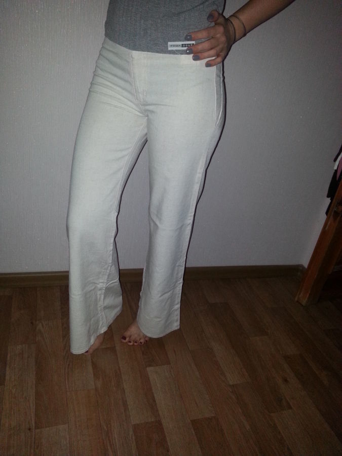 льняные белые брюки