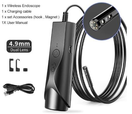 Эндоскоп 1,2,5м,wifi,гибкий жёсткий кабель камера бороскоп Endoscope