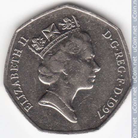 Великобритания 50 пенсов, 1997