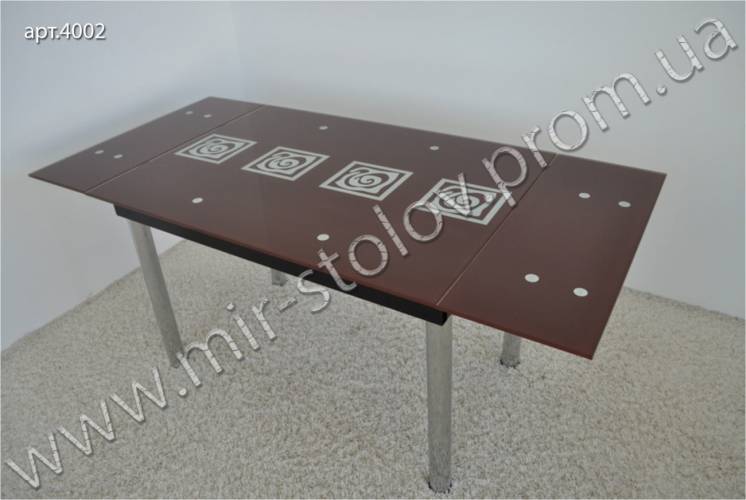 Раскладной стеклянный обеденный стол Maxi Dt tr 1100/800 (Украина)