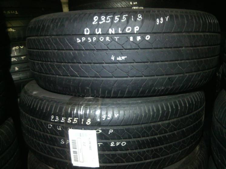 235/55/18 Dunlop SP Sport 270. Пара летних шин б/у