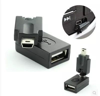 Переходник 360* USB to Mini USB для автомагнитолы.