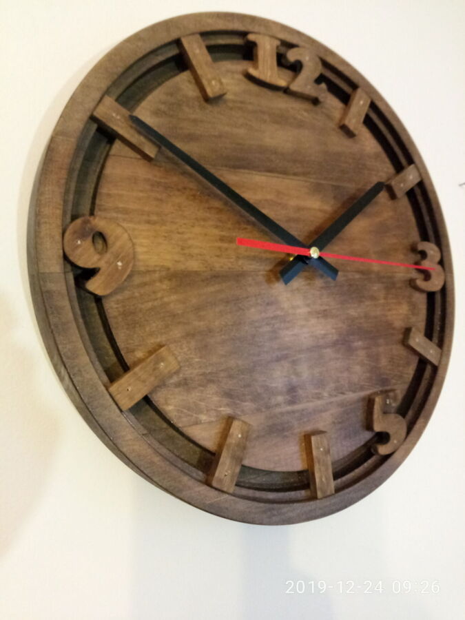 Настенные часы из натурального дерева Ретро стиль 2
