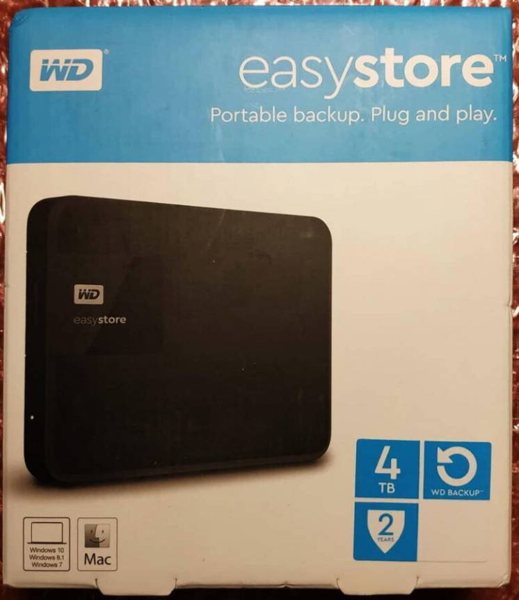 4 терабайта USB жесткий диск 4TB Western Digital Easystore НОВЫЙ