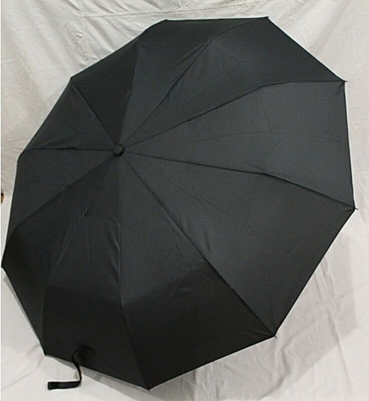 Зонт складной мужской в 3 сложения черный эпонж S.L. Венгрия