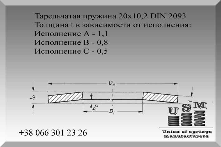 Тарельчатая пружина DIN 2093