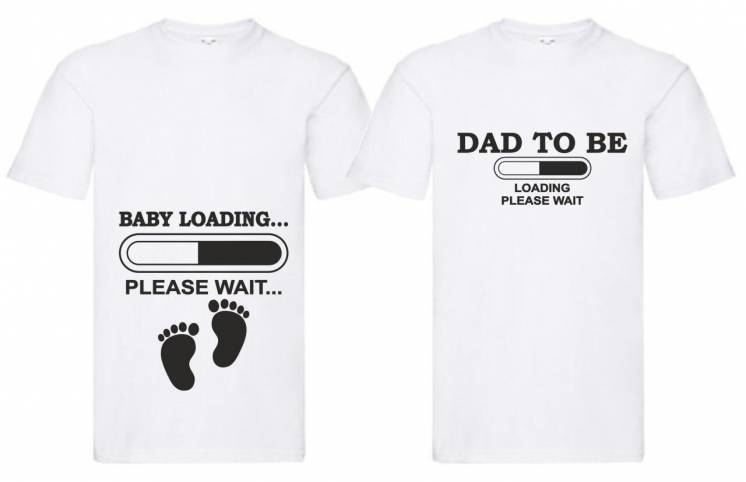 Парные футболки  Push IT с принтом Baby loading... Please wait...