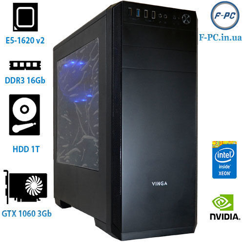 Игровой компьютер Xeon E5-1620v2/16 GB/HDD 1 TB/GTX 1060 3GB
