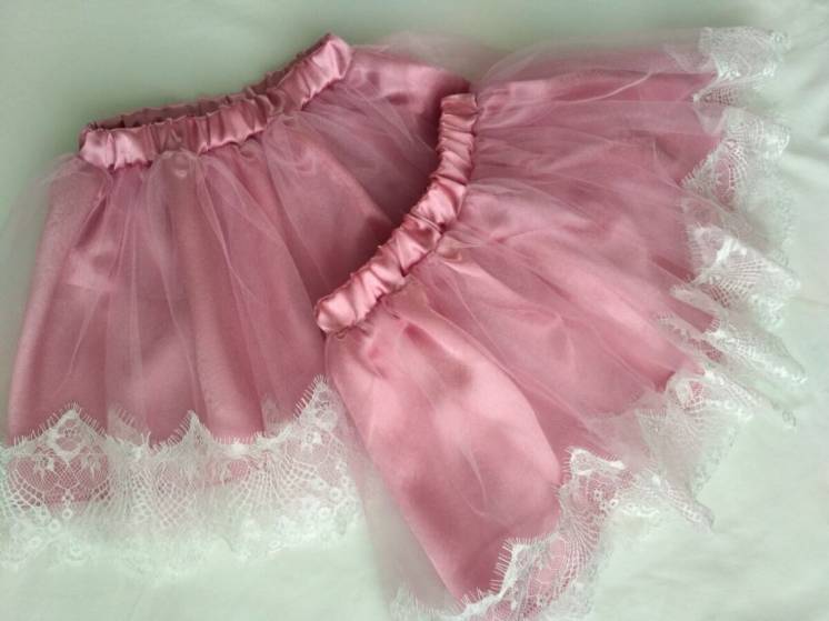 юбка розовая креп сатин фатин кружево