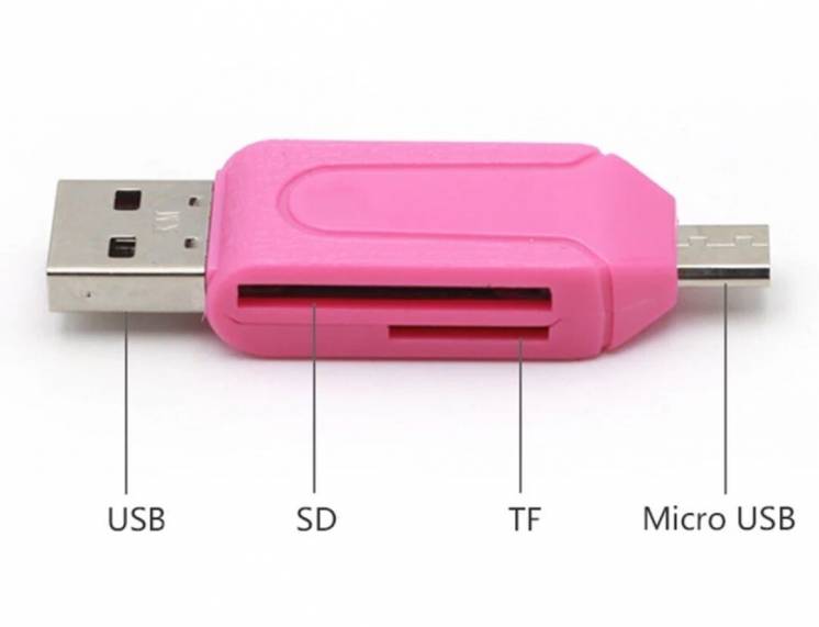 Картридер OTG MicroUSB & USB для MicroSD и SD/MMC карт
