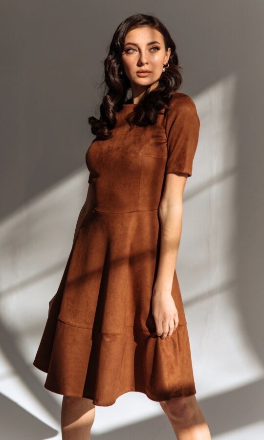 Платье 437839-6 коричневый