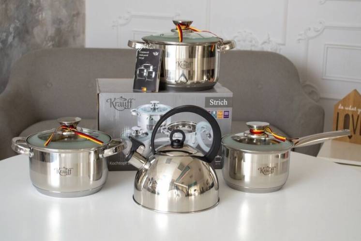 Набор посуды Krauff 6 предметов, в подарок Чайник Krauff 3л