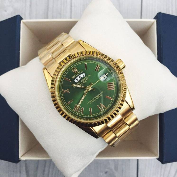 Часы Rolex Day-Date Gold-Green Roman