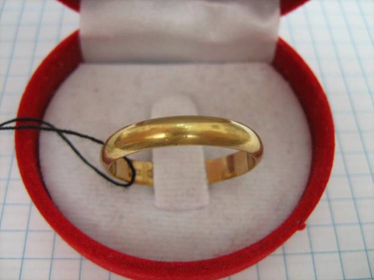 Обручальное позолоченное кольцо (456к/14)