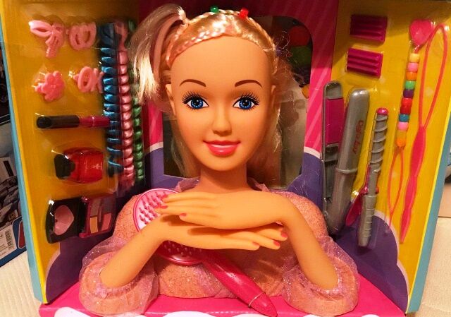 Кукла Defa Lucy голова манекен для причесок 8415 расческа, разноцветны