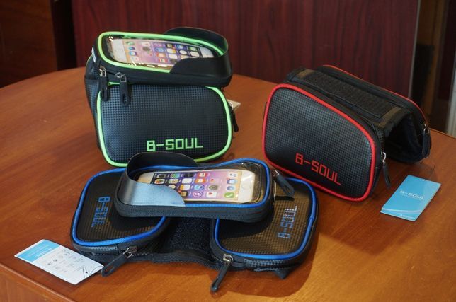 Велосипедная сумка B-Soul на раму c отделом для смартфона, велосумка