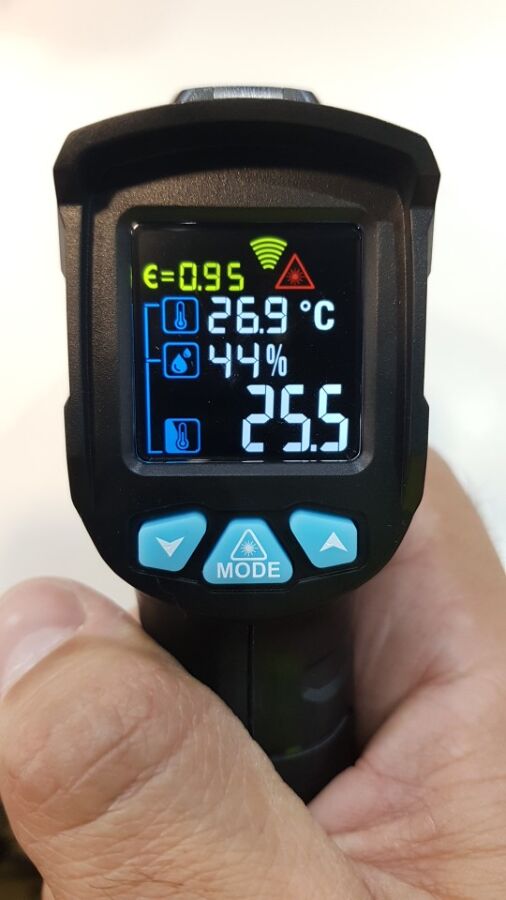 Пирометр с гигрометром Mestek IR01D до 800°C, влажность, термометр
