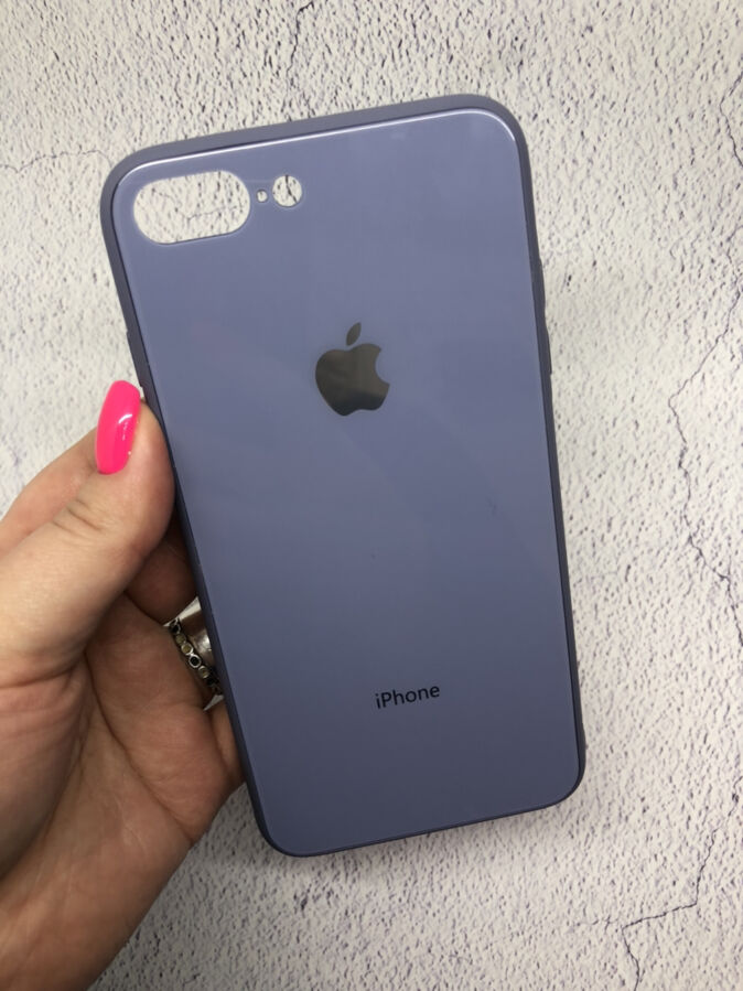 Чехол Glass Case на iPhone 7 /8  lavandagrey